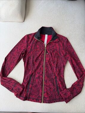 lululemon athletica Red Patterned Zip-Up Utility Jacket